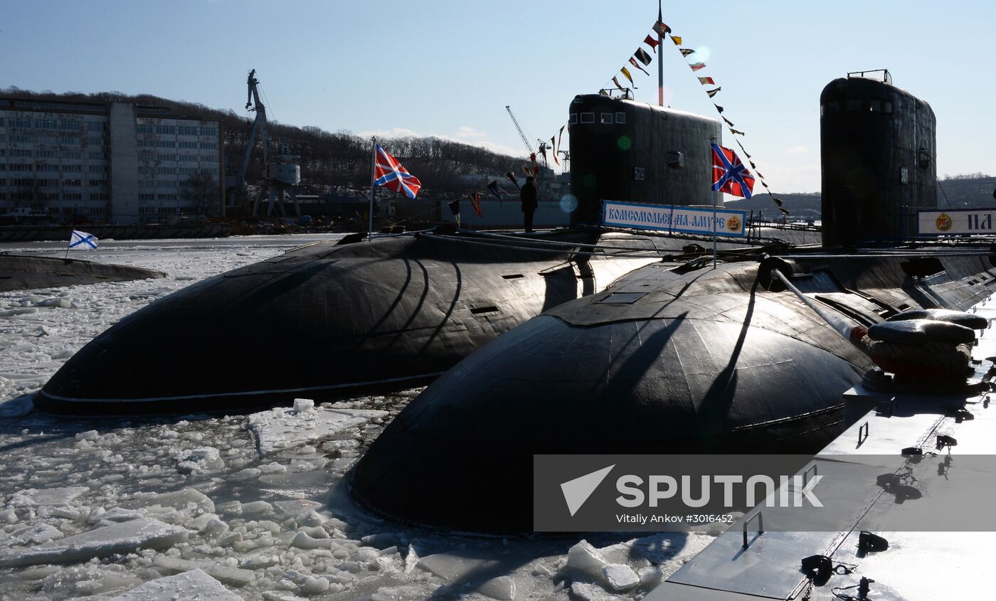 The diesel submarine Komsomolsk-on-Amur returns to Pacific Fleet
