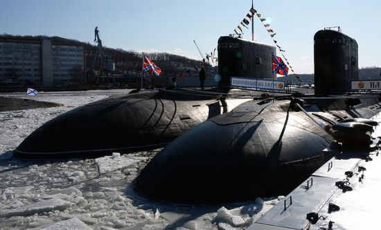 The diesel submarine Komsomolsk-on-Amur returns to Pacific Fleet
