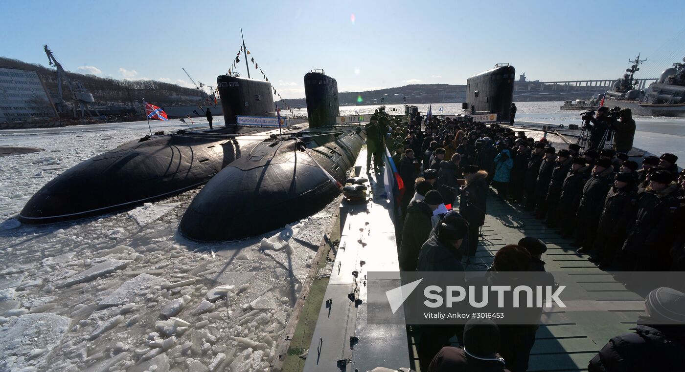 The diesel submarine Komsomolsk-on-Amur returns to Pacific Fleet