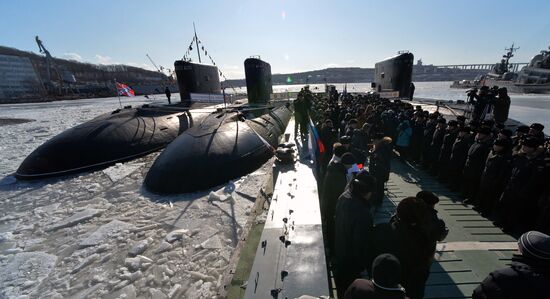 The diesel submarine Komsomolsk-on-Amur returns to Pacific Fleet