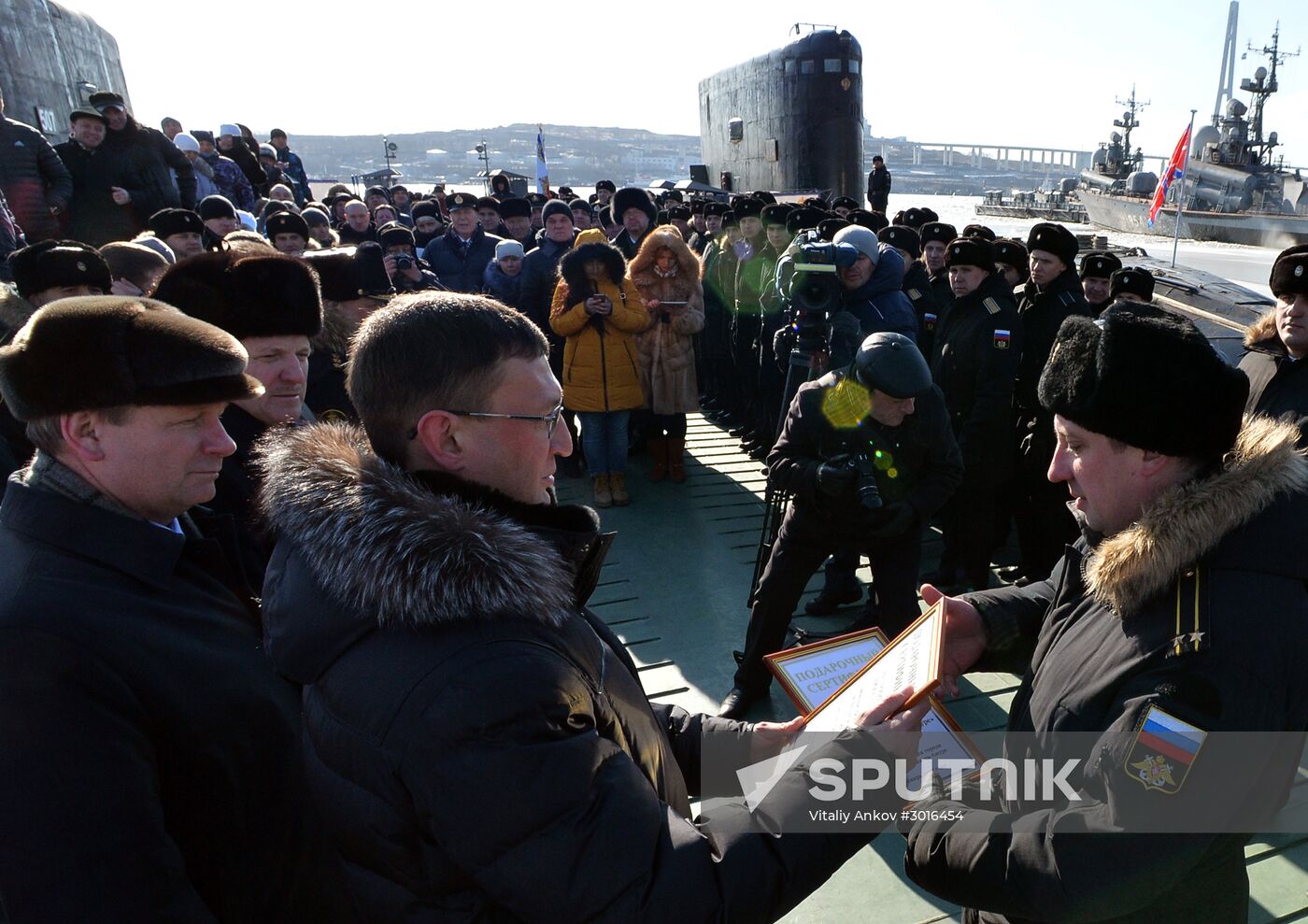 The diesel submarine Komsomolsk-on-Amur returns to Pacific Fleet