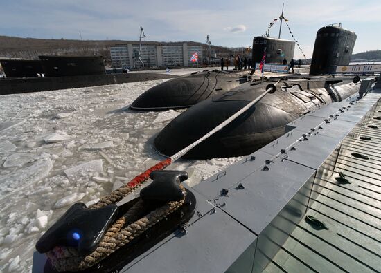 The diesel submarine Komsomolsk-on-Amur returns to Pacific Fleet