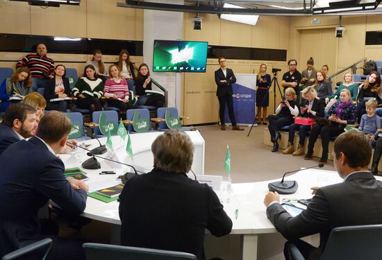 News conference on children's vocal contest 'You're super!' on NTV