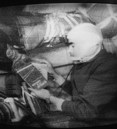 Cosmonaut Andriyan Nikolayev aboard Soyuz 9 spacecraft