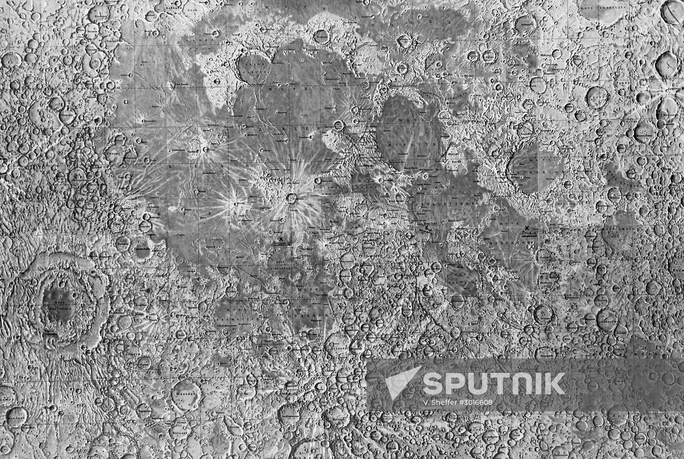 Moon map with Luna 16 landing site marked