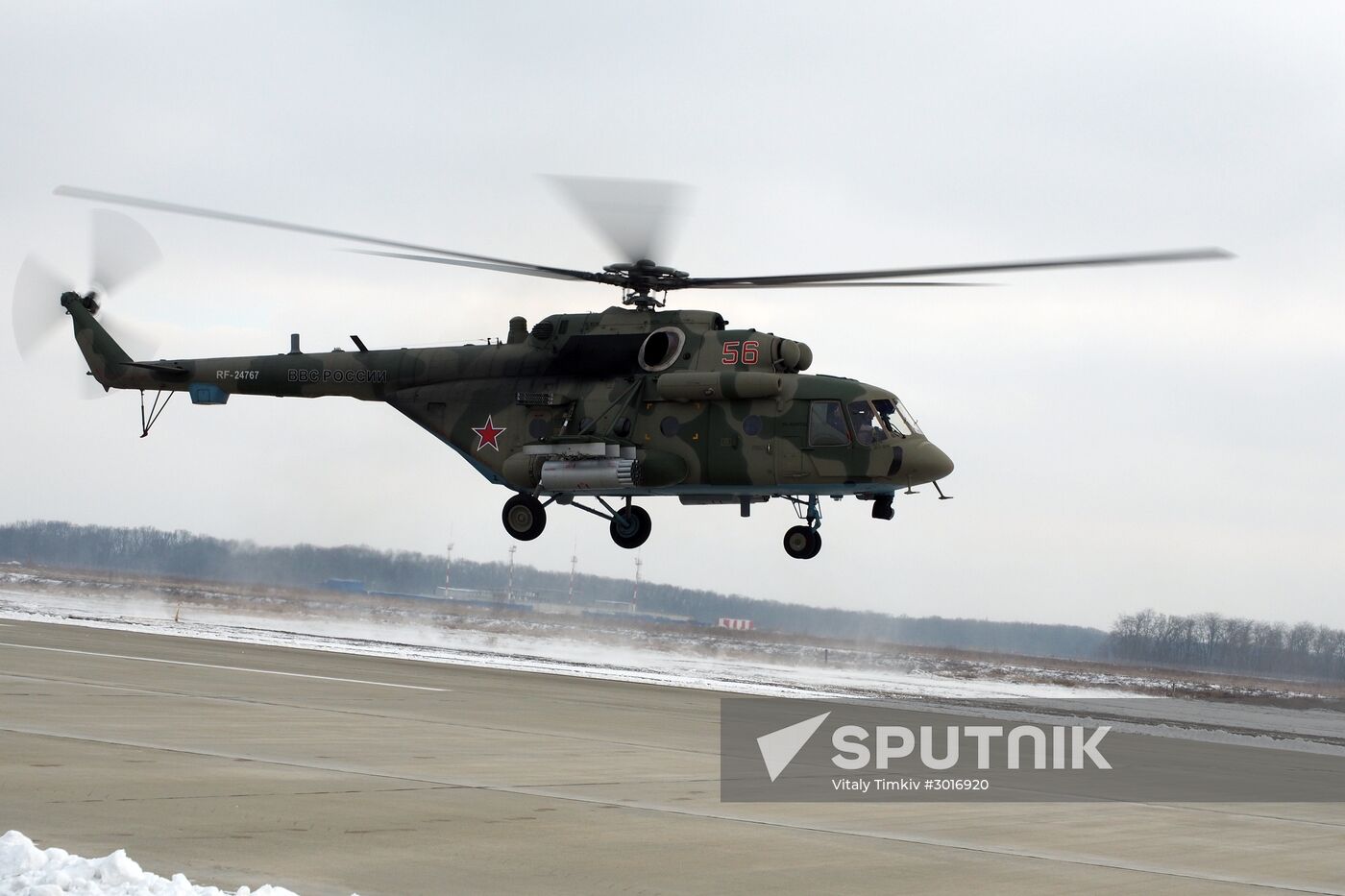 Helicopter exercises in Krasnodar Territory