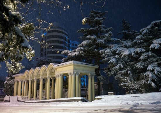 Snowfall in Yalta