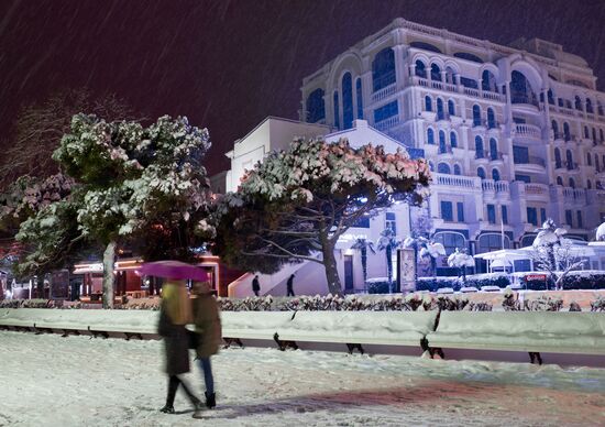 Snowfall in Yalta