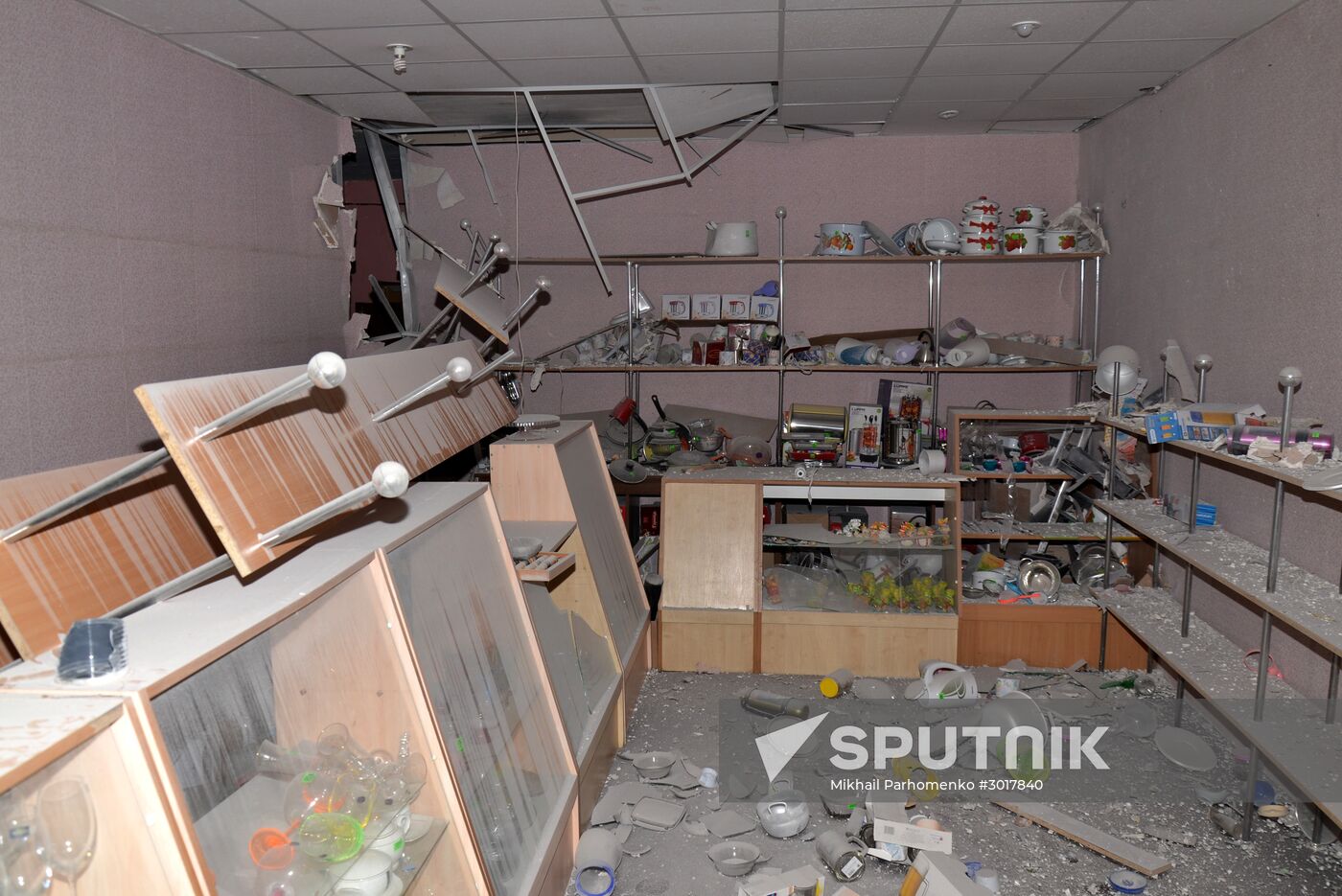 Damage caused by shelling in the Donetsk Region