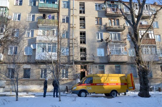 Damage caused by shelling in the Donetsk Region
