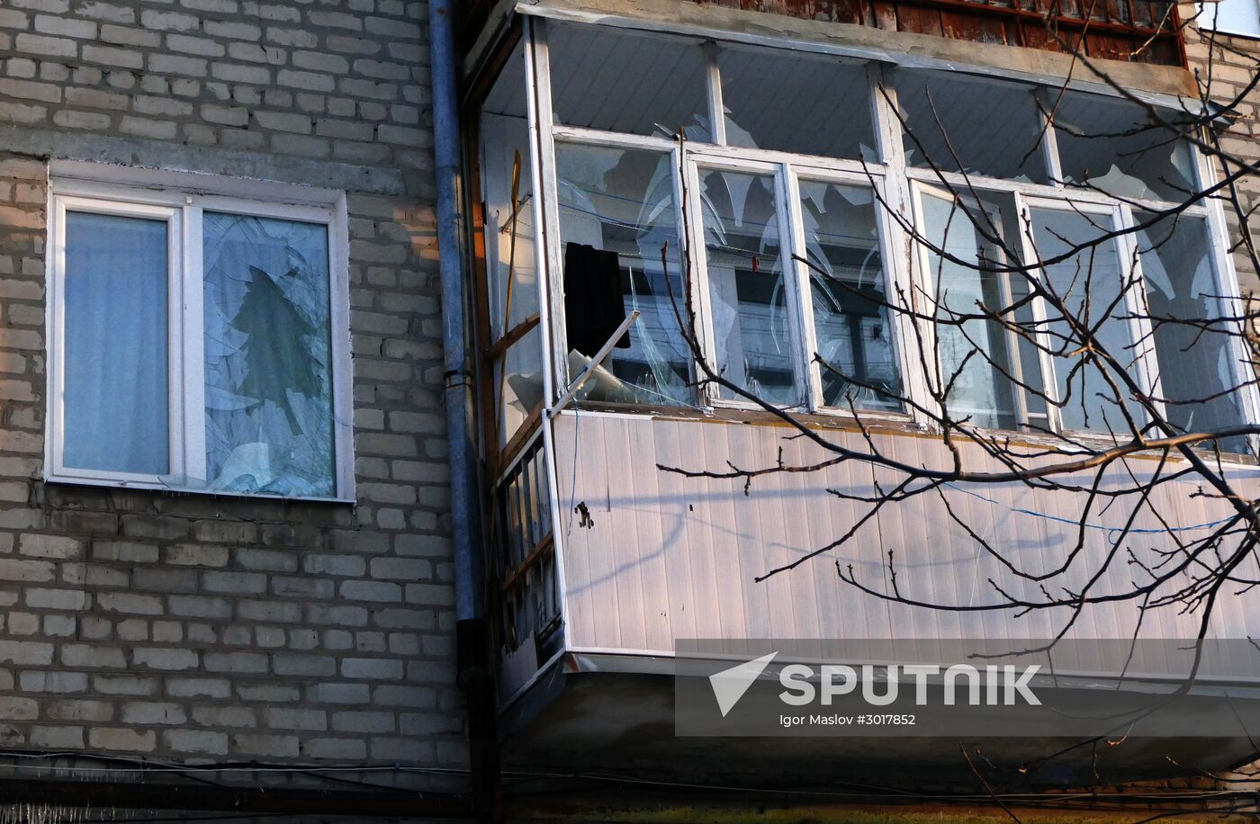 Damage caused by shelling in the Donetsk Region