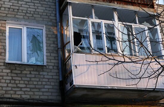 Damage caused by shelling in the Donetsk Region