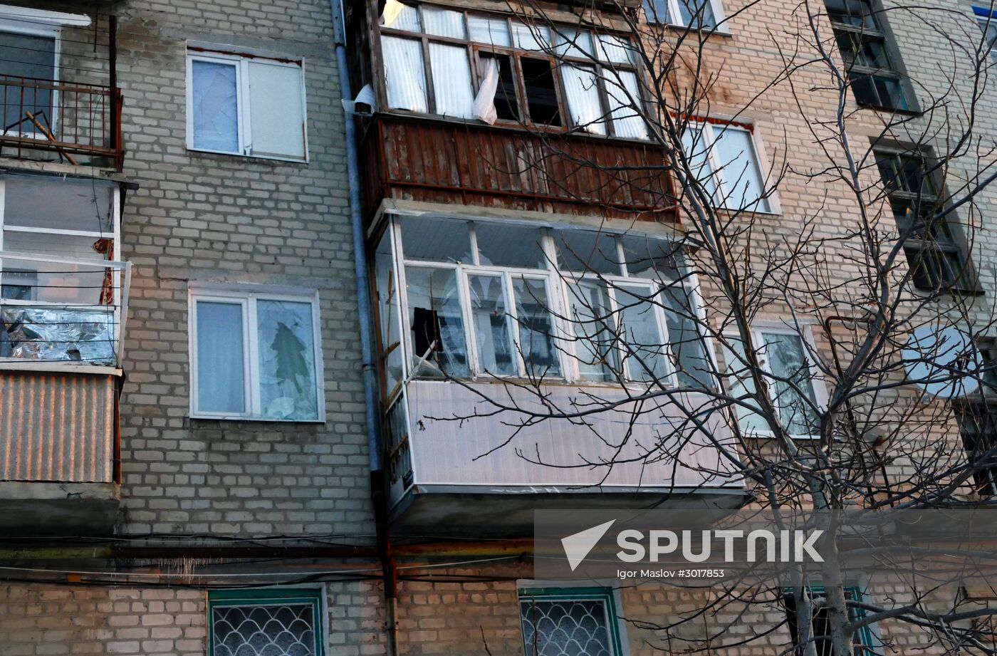 Damage caused by shelling in the Donetsk Region