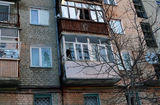 Damage caused by shelling in the Donetsk Region