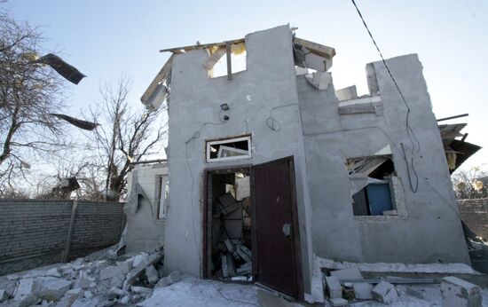 Damage caused by the shelling of Dokuchaevsk, Donetsk Region