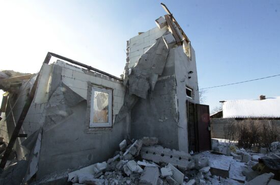 Damage caused by the shelling of Dokuchaevsk, Donetsk Region