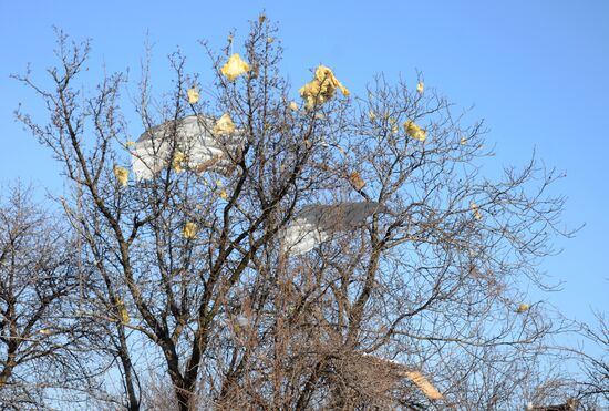 Damage caused by the shelling of Dokuchaevsk, Donetsk Region