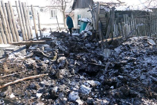 Damage caused by the shelling of Dokuchaevsk, Donetsk Region