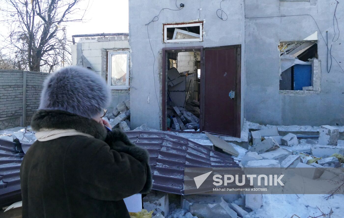 Damage caused by the shelling of Dokuchaevsk, Donetsk Region