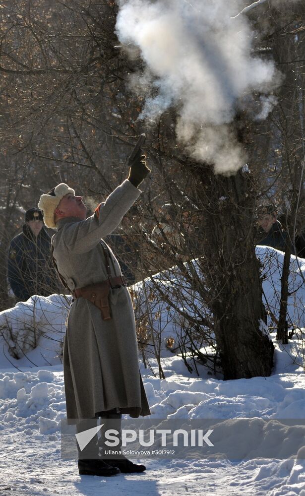 Military historical reenactment in Voronezh Region