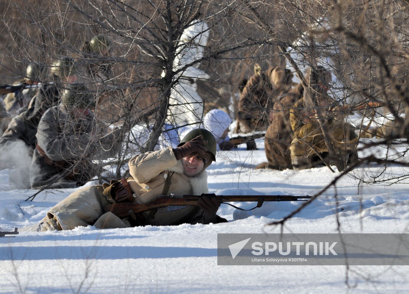 Military historical reenactment in Voronezh Region