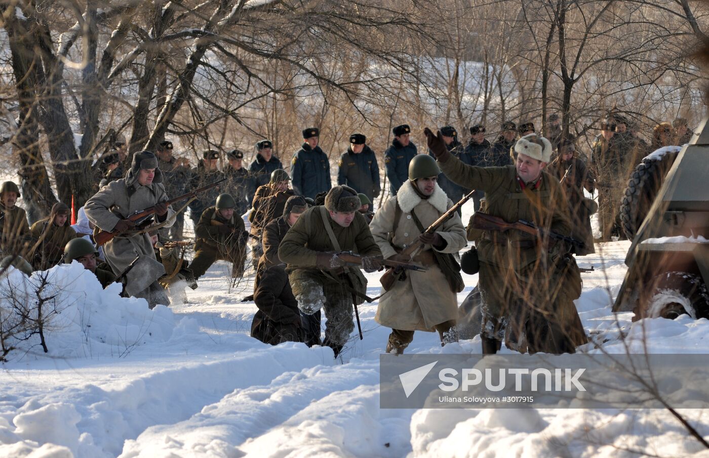 Military historical reenactment in Voronezh Region