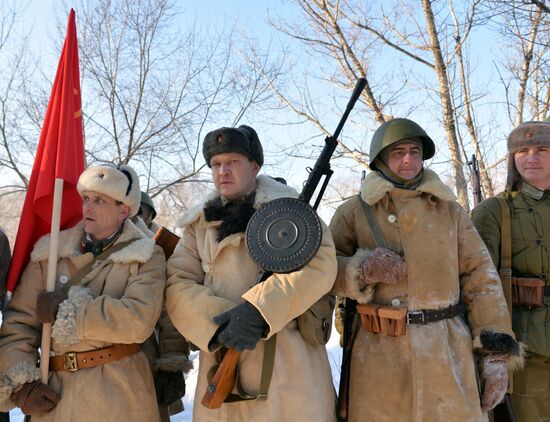 Military historical reenactment in Voronezh Region