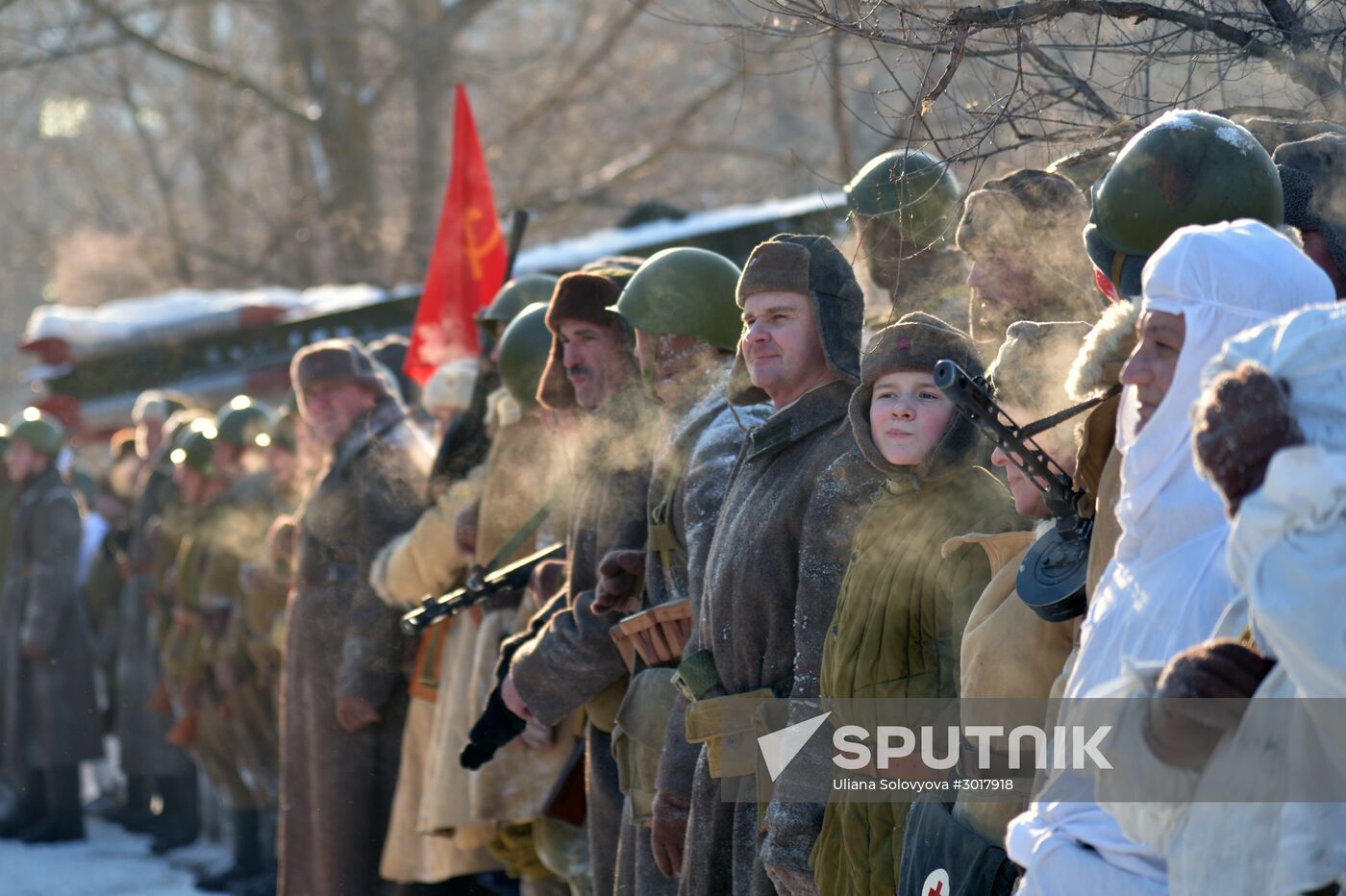 Military historical reenactment in Voronezh Region