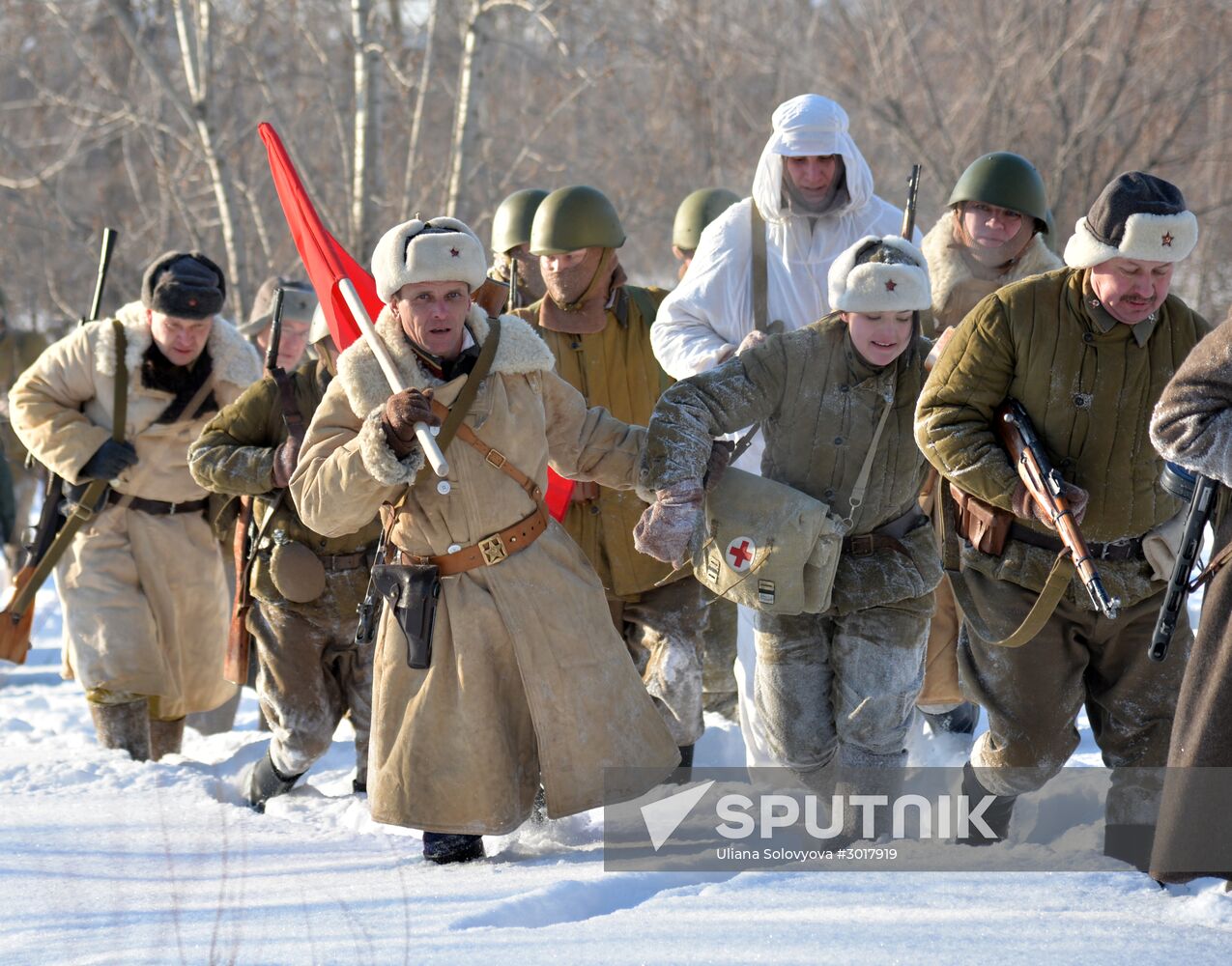 Military historical reenactment in Voronezh Region