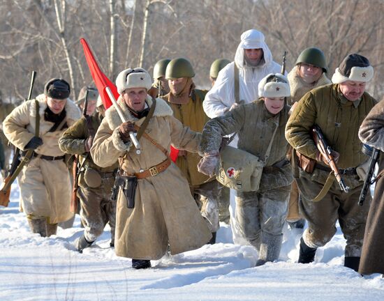 Military historical reenactment in Voronezh Region
