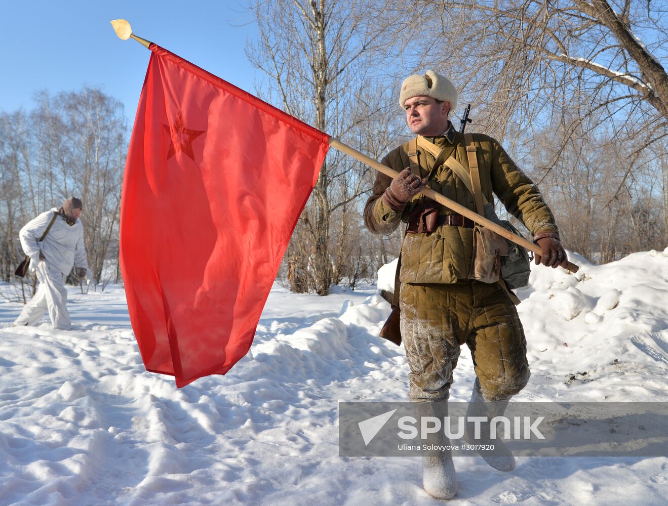 Military historical reenactment in Voronezh Region