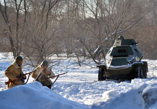 Military historical reenactment in Voronezh Region