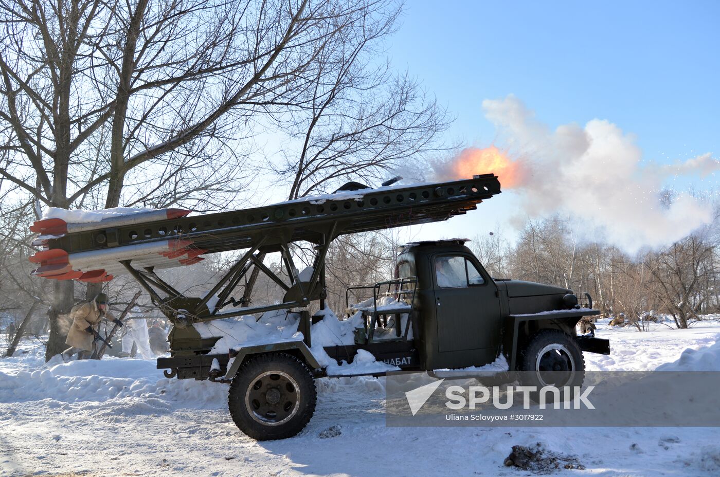 Military historical reenactment in Voronezh Region