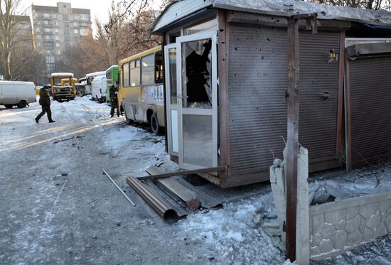 Aftermath of shelling in Donetsk region