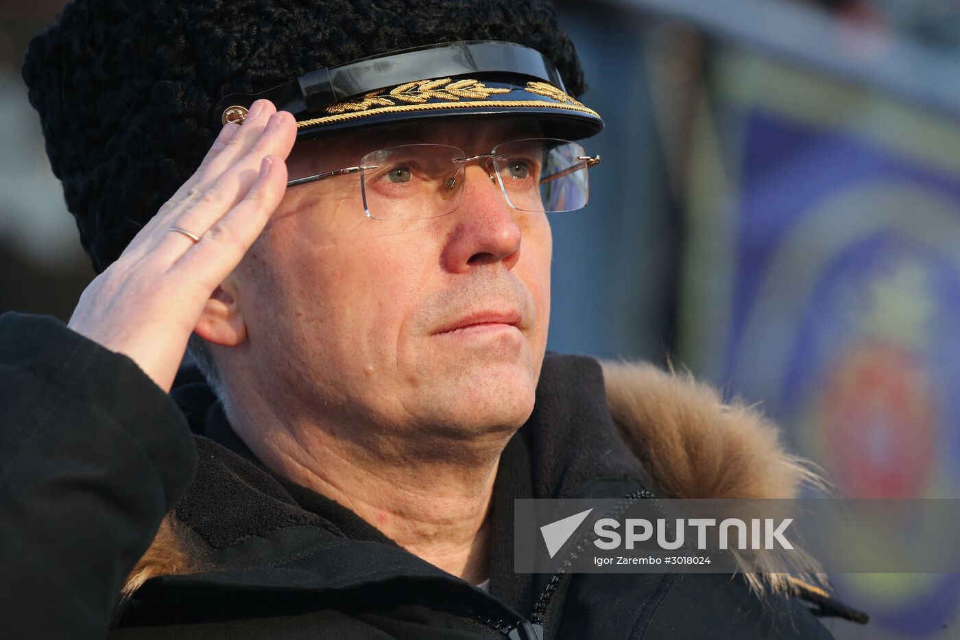 Ceremonial greetings for Aleksandr Shabalin landing ship