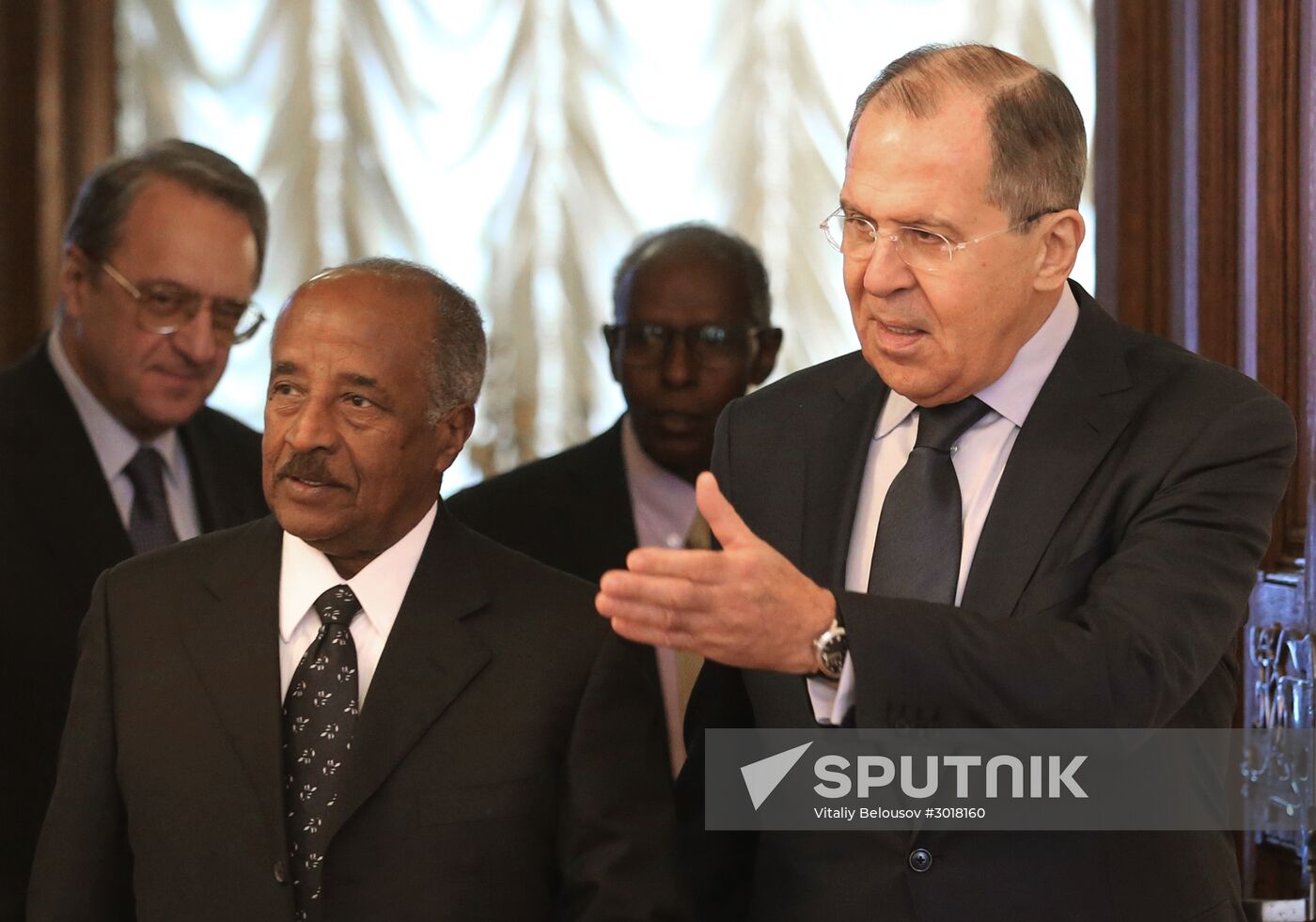 Russian Foreign Minister Sergei Lavrov meets with his Eritrean counterpart Osman Saleh