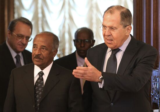 Russian Foreign Minister Sergei Lavrov meets with his Eritrean counterpart Osman Saleh