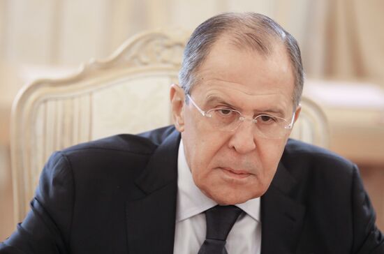 Russian Foreign Minister Sergei Lavrov meets with his Eritrean counterpart Osman Saleh