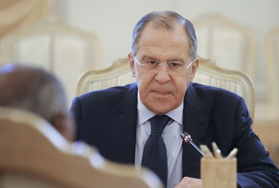 Russian Foreign Minister Sergei Lavrov meets with his Eritrean counterpart Osman Saleh