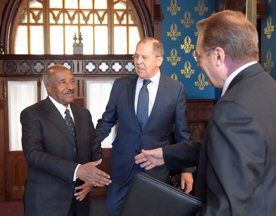 Russian Foreign Minister Sergei Lavrov meets with his Eritrean counterpart Osman Saleh