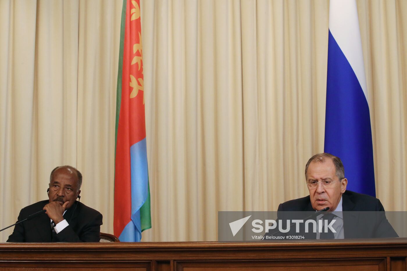 Russian Foreign Minister Sergei Lavrov meets with his Eritrean counterpart Osman Saleh