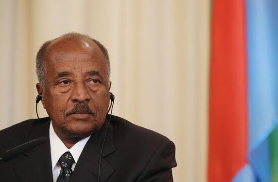 Russian Foreign Minister Sergei Lavrov meets with his Eritrean counterpart Osman Saleh
