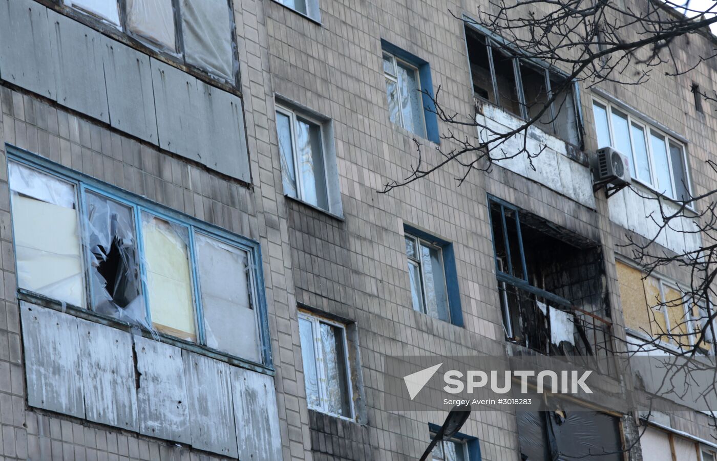 Aftermath of shelling Donetsk region