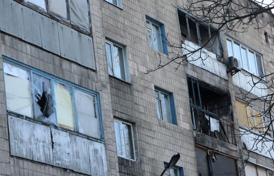 Aftermath of shelling Donetsk region