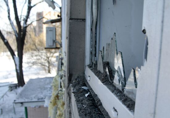 Aftermath of shelling Donetsk region