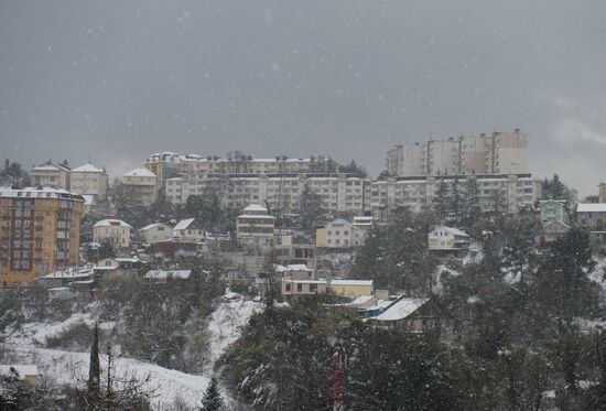 Snowstorm in Sochi