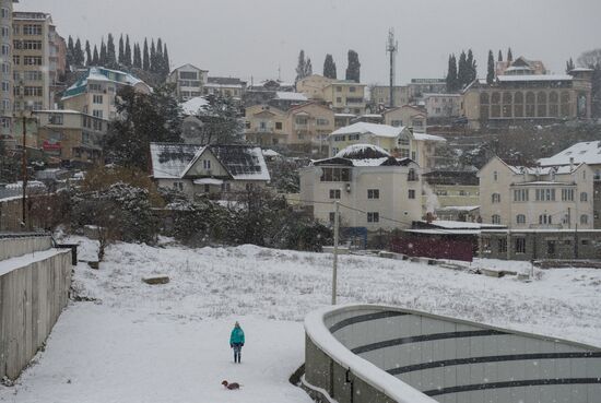 Snowstorm in Sochi