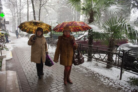 Snowstorm in Sochi