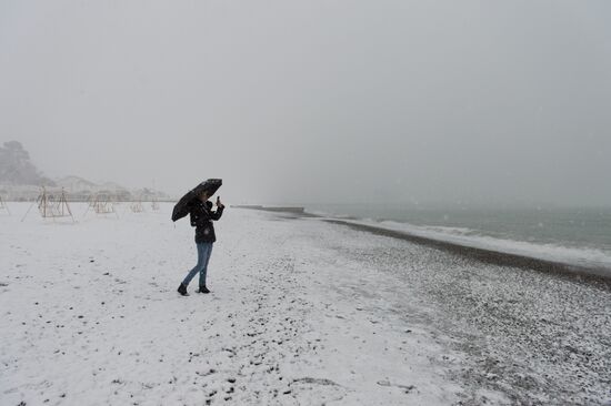 Snowstorm in Sochi