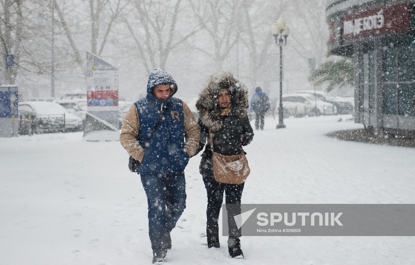 Snowstorm in Sochi